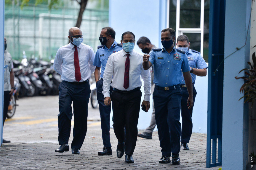 ޖުލައި 5، 2020: ރައީސް އިބްރާޙިމް މުހައްމަދު ސޯލިހް ދިވެހި ފުލުހުންނާ ބައްދަލުކުރެއްވުމަށް  އިސްކަންދަރުކޮށީގައި ބޭއްވި ރަސްމިއްޔާތުގެ ތެރެއިން -- ސަން ފޮޓޯ/ ފަޔާޒު މޫސާ