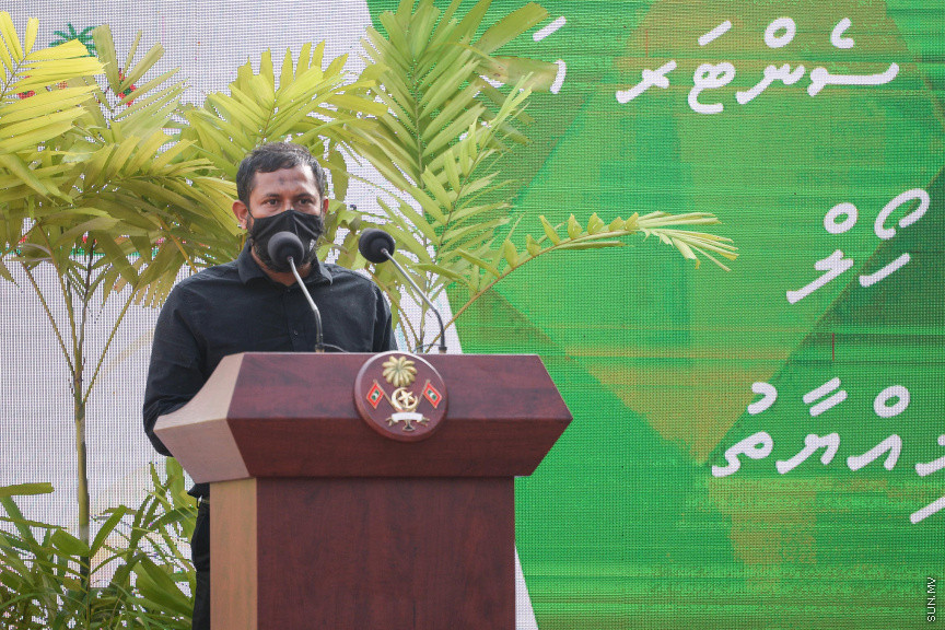 ޑިސެމްބަރ 6، 2020: ނެޝެނަލް މާޝަލް އާރޓްސް ސެންޓަރ އަދި ހުޅުމާލެ ޓީޓީ ހޯލް ހުޅުވުމަށް ސްޕޯޓްސް ކޮމްޕްލެކްސްގައި ބޭއްވި ރަސްމިއްޔާތުގެ ތެރެއިން -- ސަން ފޮޓޯ/ ފަޔާޒު މޫސާ
