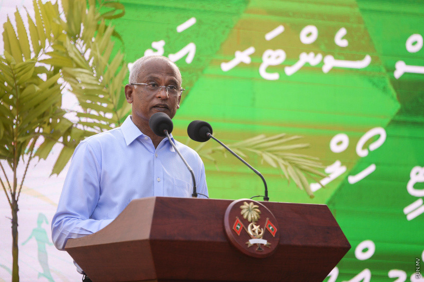 ޑިސެމްބަރ 6، 2020: ނެޝެނަލް މާޝަލް އާރޓްސް ސެންޓަރ އަދި ހުޅުމާލެ ޓީޓީ ހޯލް ހުޅުވުމަށް ސްޕޯޓްސް ކޮމްޕްލެކްސްގައި ބޭއްވި ރަސްމިއްޔާތުގެ ތެރެއިން -- ސަން ފޮޓޯ/ ފަޔާޒު މޫސާ