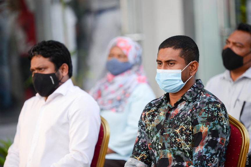 ޑިސެމްބަރ 6، 2020: ނެޝެނަލް މާޝަލް އާރޓްސް ސެންޓަރ އަދި ހުޅުމާލެ ޓީޓީ ހޯލް ހުޅުވުމަށް ސްޕޯޓްސް ކޮމްޕްލެކްސްގައި ބޭއްވި ރަސްމިއްޔާތުގެ ތެރެއިން -- ސަން ފޮޓޯ/ ފަޔާޒު މޫސާ