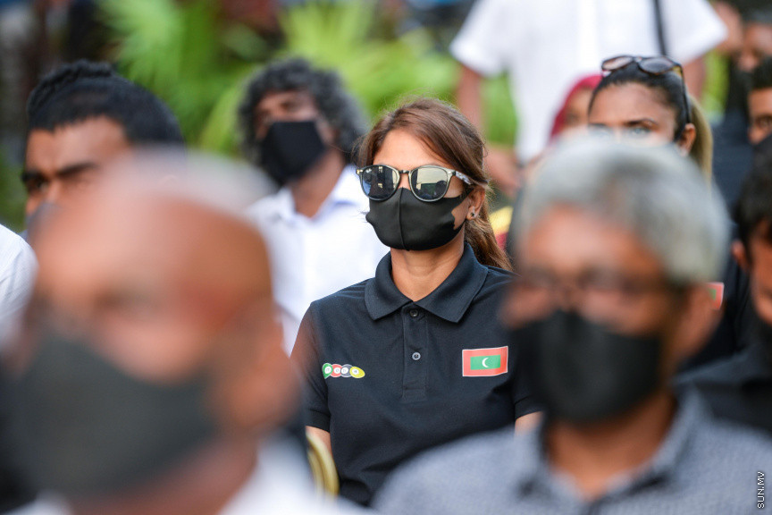 ޑިސެމްބަރ 6، 2020: ނެޝެނަލް މާޝަލް އާރޓްސް ސެންޓަރ އަދި ހުޅުމާލެ ޓީޓީ ހޯލް ހުޅުވުމަށް ސްޕޯޓްސް ކޮމްޕްލެކްސްގައި ބޭއްވި ރަސްމިއްޔާތުގެ ތެރެއިން -- ސަން ފޮޓޯ/ ފަޔާޒު މޫސާ