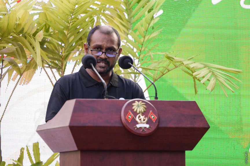 ޑިސެމްބަރ 6، 2020: ނެޝެނަލް މާޝަލް އާރޓްސް ސެންޓަރ އަދި ހުޅުމާލެ ޓީޓީ ހޯލް ހުޅުވުމަށް ސްޕޯޓްސް ކޮމްޕްލެކްސްގައި ބޭއްވި ރަސްމިއްޔާތުގެ ތެރެއިން -- ސަން ފޮޓޯ/ ފަޔާޒު މޫސާ
