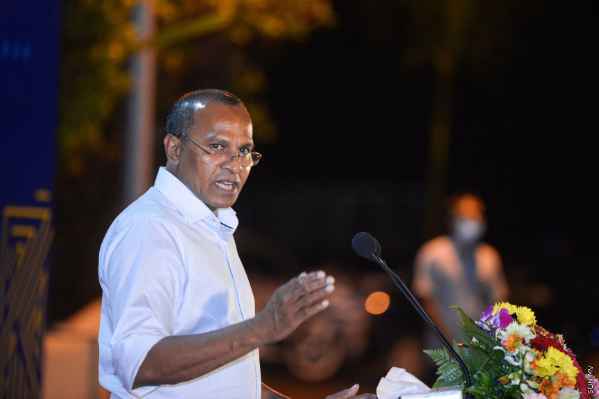 ޑިސެމްބަރ 20، 2020: ކުރިން ވެސްޓު ޕާކު ހުރި ސަރަހައްދުގައި ތަރައްގީކުރި އެސްޓީއޯ ބަސް ޓާމިނަލާއި ޕާކު ސަރަހައްދު ހުޅުވުމަށް ބޭއްވި ރަސްމިއްޔާތުގެ ތެރެއިން: މި ރަސްމިއްޔާުގައި ބައިވެރިވެ ވަޑައިގެން ބަސްޓާމިނަލް އާއި ހުޅުވައި ދެއްވީ ނައިބް ރައީސް ފައިސަލް ނަސީމް -- ސަން ފޮޓޯ/ ފަޔާޒު މޫސާ