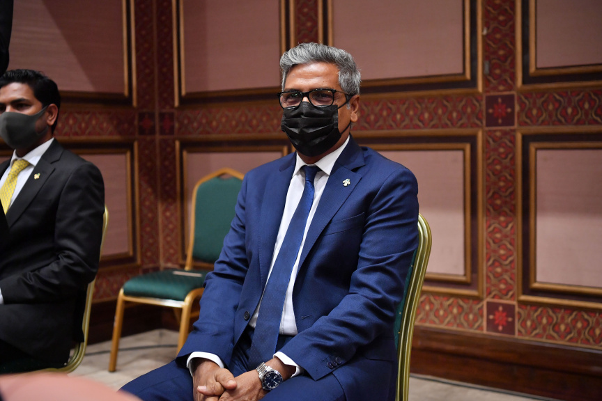 ފެބްރުއަރީ 4، 2021: 2021 ވަނަ އަހަރަށް ރައްޔިތުންގެ މަޖިލިސް ހުޅުވުމުގެ ޖަލްސާގެ ތެރެއިން:  މި ޖަލްސާގައި ރައީސުލްޖުމްހޫރިއްޔާ އިބްރާހިމް މުހައްމަދު ސޯލިހު ވަނީ  ރިޔާސީ ބަޔާން އިއްވަވާފަ -- ފޮޓޯ/ ރައީސް އޮފީސް