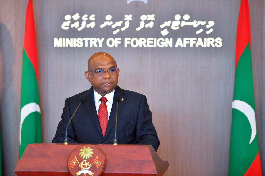 ޖުލައި 15، 2021: ފޮރިން މިނިސްޓްރީ އިމާރާތް މަރާމާތުކޮށް, "ފަތުހުالله ޖަމީލް ބިލްޑިންގ"ގެ ނަމުގައި އެތަން ރަސްމީކޮށް އިފްތިތާހުކުރުމަށް ބޭއްވި ރަސްމިއްޔާތުގެ ތެރެއިން -- ފޮޓޯ/ ރައީސް އޮފީސް