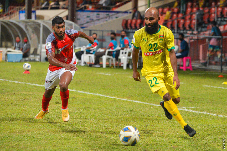 އޮގަސްޓް 19، 2021: އޭއެފްސީ ކަޕް ގްރޫޕް ސްޓޭޖުގައި މެޗުގައި ރާއްޖޭގެ ކްލަބް މާޒިޔާ އާއި ބަޝުންދަރަ ބައްދަލުކުރި މެޗް -- ސަން ފޮޓޯ/ ފަޔާޒު މޫސާ