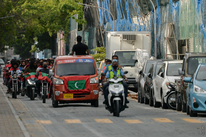 09/30/2021 - "ޒުވާނުން ގައުމީ ޓީމާއެކު" ގެ ނަމުގައި މިއަދު ހަވީރު މާލޭގައި ބޭއްވި ސައިކަލް ބުރުގެ ތެރެއިން --- ސަން ފޮޓޯ// އަހުމަދު އައިމަން އަލީ