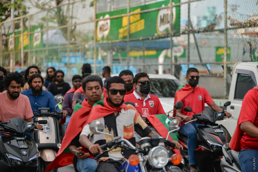 09/30/2021 - "ޒުވާނުން ގައުމީ ޓީމާއެކު" ގެ ނަމުގައި މިއަދު ހަވީރު މާލޭގައި ބޭއްވި ސައިކަލް ބުރުގެ ތެރެއިން --- ސަން ފޮޓޯ// އަހުމަދު އައިމަން އަލީ