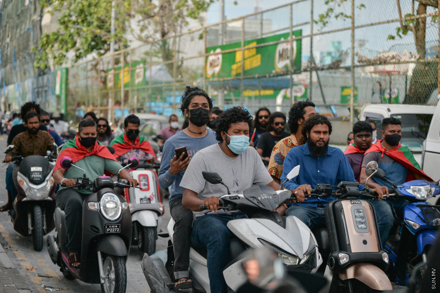 09/30/2021 - "ޒުވާނުން ގައުމީ ޓީމާއެކު" ގެ ނަމުގައި މިއަދު ހަވީރު މާލޭގައި ބޭއްވި ސައިކަލް ބުރުގެ ތެރެއިން --- ސަން ފޮޓޯ// އަހުމަދު އައިމަން އަލީ