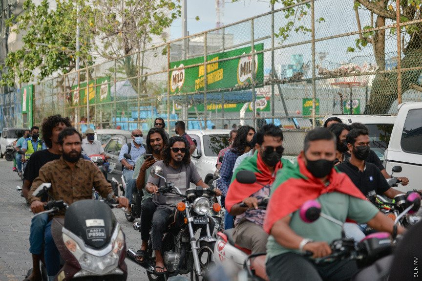 09/30/2021 - "ޒުވާނުން ގައުމީ ޓީމާއެކު" ގެ ނަމުގައި މިއަދު ހަވީރު މާލޭގައި ބޭއްވި ސައިކަލް ބުރުގެ ތެރެއިން --- ސަން ފޮޓޯ// އަހުމަދު އައިމަން އަލީ