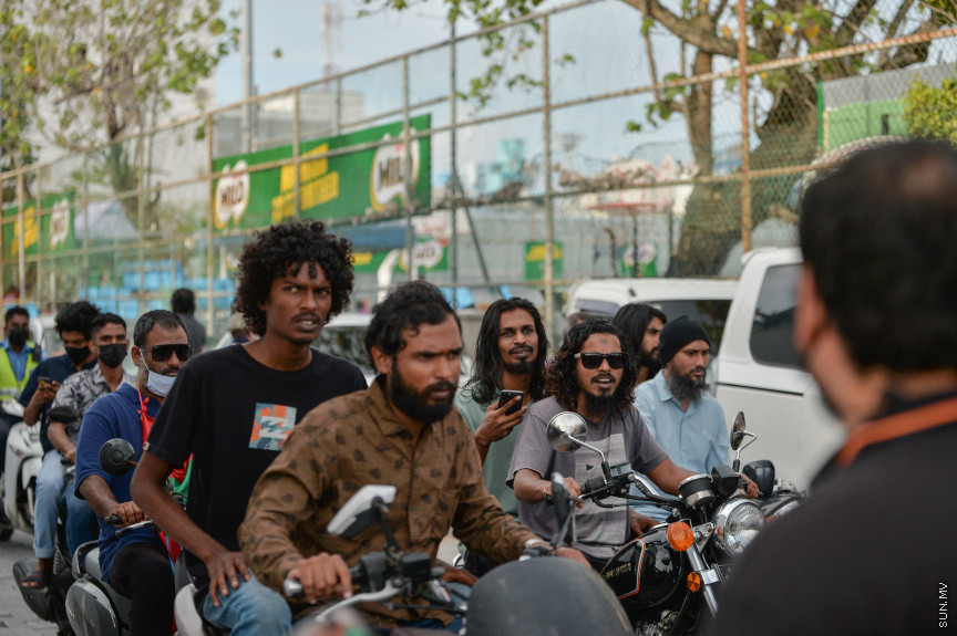 09/30/2021 - "ޒުވާނުން ގައުމީ ޓީމާއެކު" ގެ ނަމުގައި މިއަދު ހަވީރު މާލޭގައި ބޭއްވި ސައިކަލް ބުރުގެ ތެރެއިން --- ސަން ފޮޓޯ// އަހުމަދު އައިމަން އަލީ