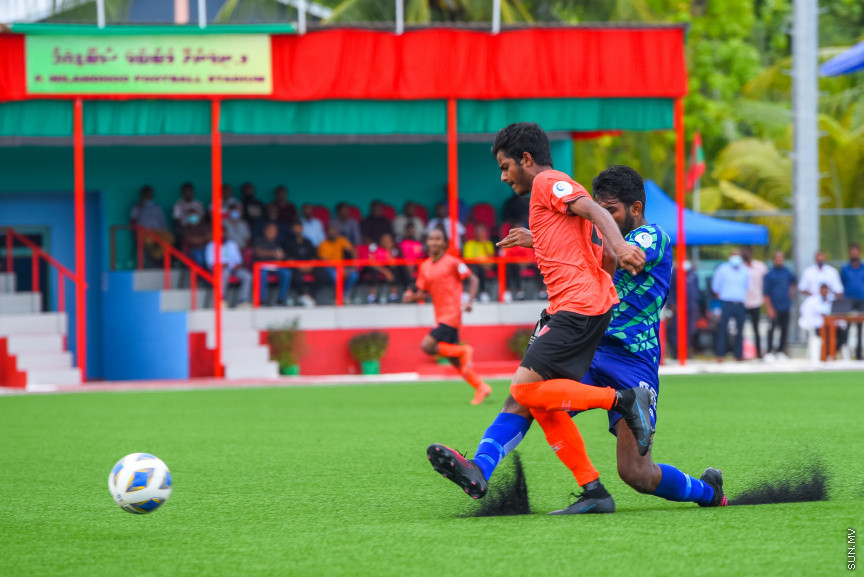 ޔޫތު ޗެމްޕިއަންޝިޕް 21/2022 ގެ ޗެމްޕިއަންކަން އީގަލްސްއިން ހޯދުން.   އީގަލްސް މި މެޗު ކާމިޔާބުކުރީ  1 - 0 ގެ ނަތީޖާ އަކުން ސުޕަ ޔުނައިޓެޑް ސްޕޯޓްސް ބަލިކޮށްގެން -- ސަން ފޮޓޯ/ މުހައްމަދު ހައްޔާން