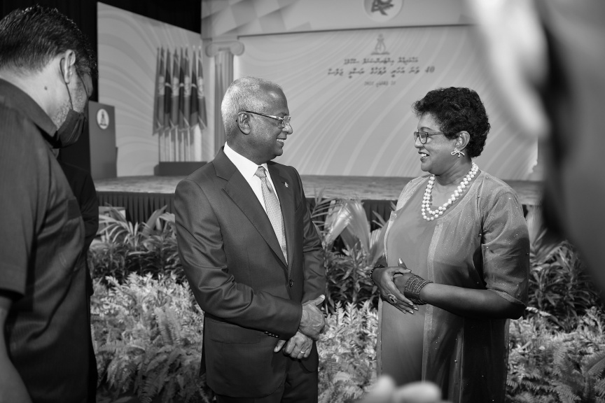 21.02.2022: އަޙްމަދިއްޔާ އިންޓަރނޭޝަނަލް ސްކޫލަށް 40 އަހަރު ފުރުމުގެ ރަސްމިއްޔާތުގައި ރައީސުލްޖުމްހޫރިއްޔާ ބައިވެރިވެވަޑައިގެންނެވުން.. ފޮޓޯ/ ރައީސް އޮފީސް
