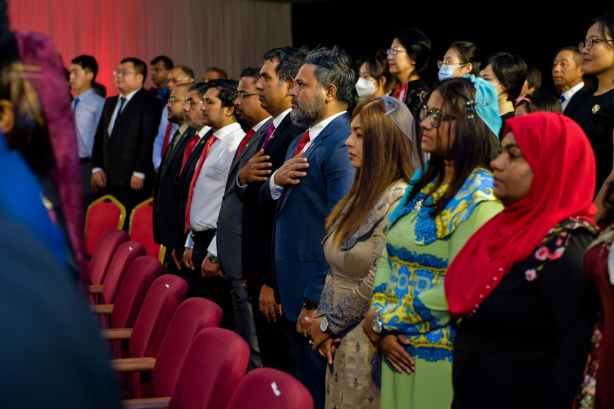 2022-10-23 ރާއްޖެއާއި ޗައިނާގެ ގުޅުމަށް 50 އަހަރު ފުރުން ފާހަގަކުރުމާއި، ޕީޕަލްސް ރިޕަބްލިކް އޮފް ޗައިނާ އުފެދުނުތާ 73 އަހަރު ފުރޭ މުނާޞަބާ ފާހަގަކުރުން-- ފޮޓޯ ރައީސް އޮފީސް