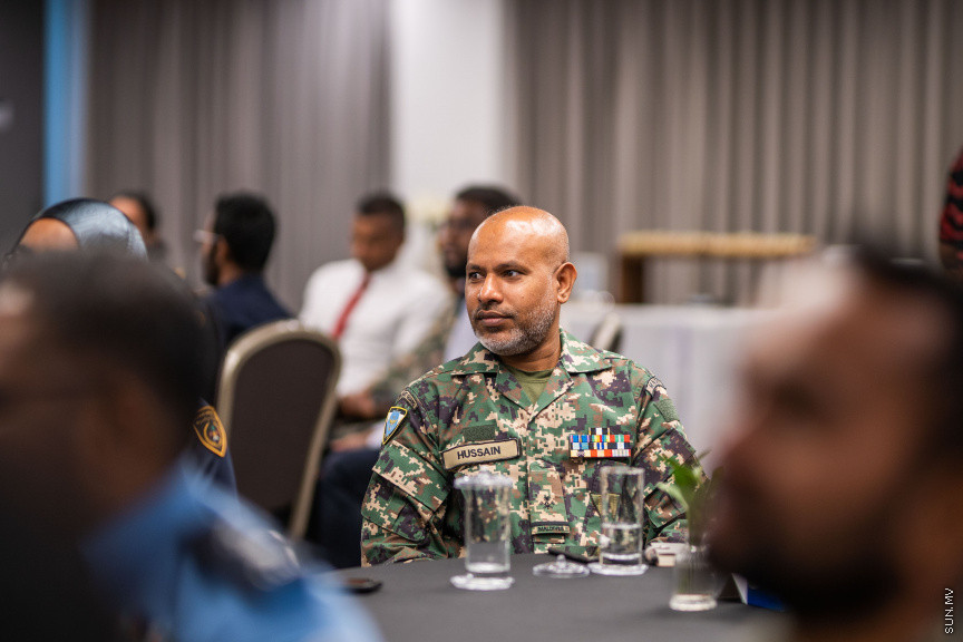 ރާއްޖޭގައި ފުރަތަމަ ފަހަރަށް ކުރިއަށް ގެންދާ ބޯޑާ ސެކިއުރިޓީ ސިމްޕޯސިއަމް ފެށުމުގެ ރަސްމިއްޔާތުގެ ތެރެއިން --- ސަން ފޮޓޯ/ އިބްރާހީމް ޝަމްވީލް