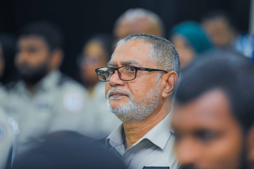 އޭވިއޭޝަން ސެކިއުރިޓީ ކޮމާންޑްގެ މުވައްޒަފުންނަށް މަގާމުގެ ކުރިއެރުން ދިނުމަށް ބޭއްވި ރަސްމިއްޔާތުގެ ތެރެއިން --- ސަން ފޮޓޯ/ އިބްރާހީމް ޝަމްވީލް