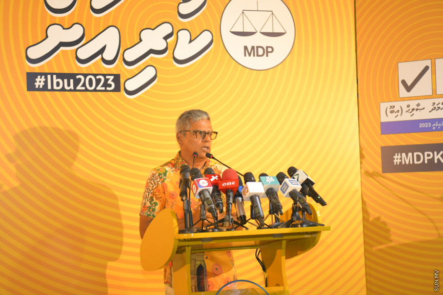 ރައީސް އިބްރާހީމް މުހައްމަދު ޞާލިހުގެ ކެމްޕެއިން ޖަލްސާގެ ތެރެއިން --- ސަންފޮޓޯ/ ނާއިލް ހުސައިން 