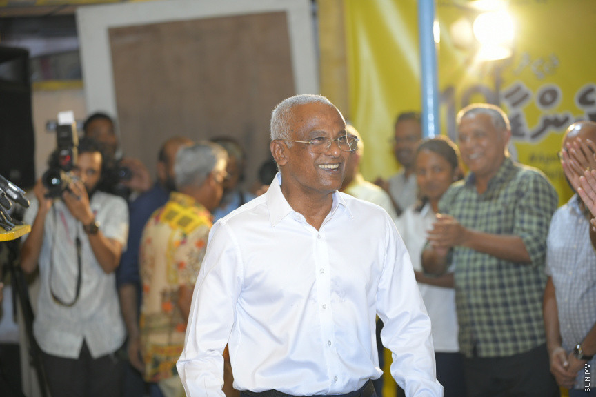 ރައީސް އިބްރާހީމް މުހައްމަދު ޞާލިހުގެ ކެމްޕެއިން ޖަލްސާގެ ތެރެއިން --- ސަންފޮޓޯ/ ނާއިލް ހުސައިން 