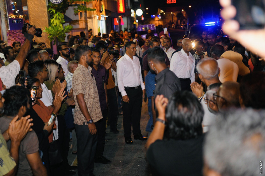 ރައީސް އިބްރާހީމް މުހައްމަދު ޞާލިހުގެ ކެމްޕެއިން ޖަލްސާގެ ތެރެއިން --- ސަންފޮޓޯ/ ނާއިލް ހުސައިން 