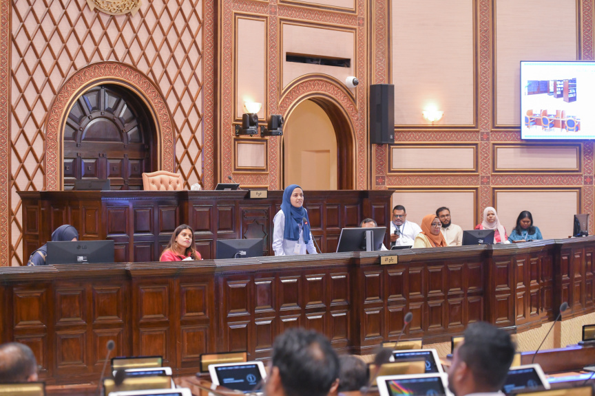 ވިހިވަނަ މަޖިލީހުގެ މެންބަރުންނަށް ބޭއްވި ޚާއްސަ ސެޝަންގައި އިދާރީ ބޭފުޅުން ވާހަކަ ދެއްކެވުން -- ފޮޓޯ/ މަޖިލިސް 