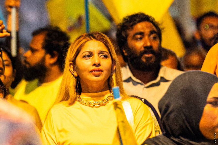31 ޖެނުއަރީ 2025: އެމްޑީޕީގެ "ފުދިއްޖެ، ފުނޑިއްޖެ" ހިނގާލުން. ގިނަ ބަޔަކު އެއްވެ މާލޭގެ މަގުތައް ވަނީ ފުރައިލައިފައި ---- ސަން ފޮޓޯ/ މޫސާ ނަދީމް